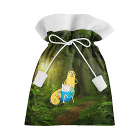 Подарочный 3D мешок с принтом Adventure Time в Кировске, 100% полиэстер | Размер: 29*39 см | adventure time | время приключений