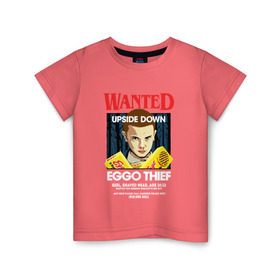Детская футболка хлопок с принтом Wanted: Eggo Thief / 11 в Кировске, 100% хлопок | круглый вырез горловины, полуприлегающий силуэт, длина до линии бедер | 11 | netflix | stranger | things | бобби | браун | милли | нетфликс | одиннадцать
