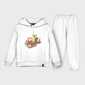 Детский костюм хлопок Oversize с принтом Вкусные Симпсоны в Кировске,  |  | Тематика изображения на принте: bart | homer | simpsons | барт | гомер | лиза | макдак | макдональдс | мардж | мэгги | фастфуд