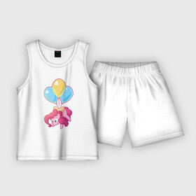 Детская пижама с шортами хлопок с принтом Chibi Pinkie Pie в Кировске,  |  | Тематика изображения на принте: cartoon | chibi | fim | mlp | mult | my little pony | pinkie | pinkie pie | pony | млп | пинки пай | пони