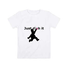 Детская футболка хлопок с принтом Just Doh It в Кировске, 100% хлопок | круглый вырез горловины, полуприлегающий силуэт, длина до линии бедер | doh | donut | homer | simpsons | гомер | пончик