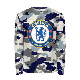 Мужской лонгслив 3D с принтом FC Chelsea Camouflage в Кировске, 100% полиэстер | длинные рукава, круглый вырез горловины, полуприлегающий силуэт | Тематика изображения на принте: 