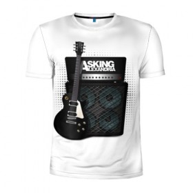 Мужская футболка 3D спортивная с принтом Asking Alexandria в Кировске, 100% полиэстер с улучшенными характеристиками | приталенный силуэт, круглая горловина, широкие плечи, сужается к линии бедра | 