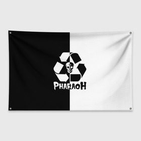 Флаг-баннер с принтом Pharaoh в Кировске, 100% полиэстер | размер 67 х 109 см, плотность ткани — 95 г/м2; по краям флага есть четыре люверса для крепления | pharaoh | rap | голубин | реп | рэп | фараон | фристайл | хип хоп | хипхоп