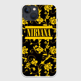 Чехол для iPhone 13 с принтом Nirvana узоры в Кировске,  |  | cobain | kurt | nevermino | nirvana | альтернативный | гранж | грол | группа | дональд | кобейн | курт | музыка | надпись | нервана | нирвана | новоселич | певец | рок | смайл | смайлик | солист