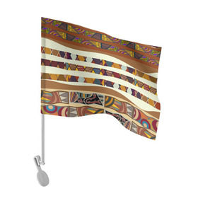 Флаг для автомобиля с принтом Африканская мозаика в Кировске, 100% полиэстер | Размер: 30*21 см | afrika | pattern | африка | африканские мотивы | африканские узоры | солнце | узор | этника | южный континент