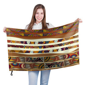 Флаг 3D с принтом Африканская мозаика в Кировске, 100% полиэстер | плотность ткани — 95 г/м2, размер — 67 х 109 см. Принт наносится с одной стороны | afrika | pattern | африка | африканские мотивы | африканские узоры | солнце | узор | этника | южный континент