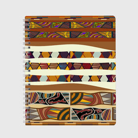 Тетрадь с принтом Африканская мозаика в Кировске, 100% бумага | 48 листов, плотность листов — 60 г/м2, плотность картонной обложки — 250 г/м2. Листы скреплены сбоку удобной пружинной спиралью. Уголки страниц и обложки скругленные. Цвет линий — светло-серый
 | Тематика изображения на принте: afrika | pattern | африка | африканские мотивы | африканские узоры | солнце | узор | этника | южный континент