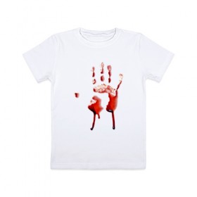 Детская футболка хлопок с принтом Последний отпечаток в Кировске, 100% хлопок | круглый вырез горловины, полуприлегающий силуэт, длина до линии бедер | 