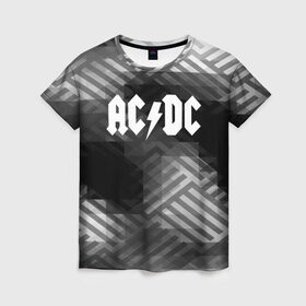 Женская футболка 3D с принтом AC/DC rock band в Кировске, 100% полиэфир ( синтетическое хлопкоподобное полотно) | прямой крой, круглый вырез горловины, длина до линии бедер | ac dc | logo | music | pop | rock | usa | альтернатива | америка | металл | музыка | музыкальный | поп | рок