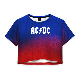 Женская футболка 3D укороченная с принтом AC/DC angel&devil в Кировске, 100% полиэстер | круглая горловина, длина футболки до линии талии, рукава с отворотами | ac dc | logo | music | pop | rock | usa | альтернатива | америка | металл | музыка | музыкальный | поп | рок