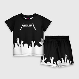 Детский костюм с шортами 3D с принтом Metallica в Кировске,  |  | metallica | группа | джеймс хэтфилд | кирк хэмметт | ларс ульрих | метал | металика | металлика | миталика | музыка | роберт трухильо | рок | трэш | трэшметал | хард | хардрок | хеви | хевиметал