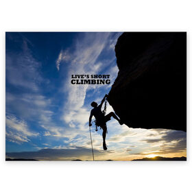 Поздравительная открытка с принтом climbing в Кировске, 100% бумага | плотность бумаги 280 г/м2, матовая, на обратной стороне линовка и место для марки
 | adrenaline | extreme | hiking | mountaineering | mountains | risk | rocks | sport | адреналин | альпинизм | высота | горы | риск | скалолазание | скалы | спорт | туризм | экстрим