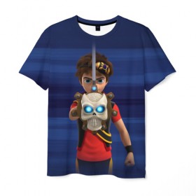 Мужская футболка 3D с принтом Zak в Кировске, 100% полиэфир | прямой крой, круглый вырез горловины, длина до линии бедер | zak storm | дети | зак шторм | мультфильмы | сёрфинг