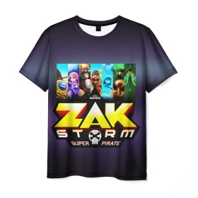 Мужская футболка 3D с принтом Zak Storm в Кировске, 100% полиэфир | прямой крой, круглый вырез горловины, длина до линии бедер | Тематика изображения на принте: zak storm | дети | зак шторм | мультфильмы | сёрфинг