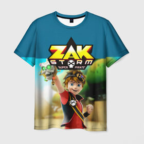 Мужская футболка 3D с принтом Zak Storm_2 в Кировске, 100% полиэфир | прямой крой, круглый вырез горловины, длина до линии бедер | zak storm | дети | зак шторм | мультик | мультики | мультфильм | мультфильмы | сёрфинг