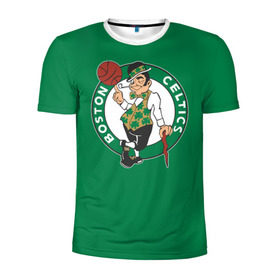 Мужская футболка 3D спортивная с принтом Boston Celtics в Кировске, 100% полиэстер с улучшенными характеристиками | приталенный силуэт, круглая горловина, широкие плечи, сужается к линии бедра | Тематика изображения на принте: boston | boston celtics | celtics | nba | баскетбол | бостон | нба | селтикс