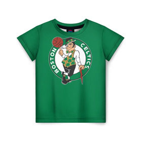 Детская футболка 3D с принтом Boston Celtics в Кировске, 100% гипоаллергенный полиэфир | прямой крой, круглый вырез горловины, длина до линии бедер, чуть спущенное плечо, ткань немного тянется | boston | boston celtics | celtics | nba | баскетбол | бостон | нба | селтикс