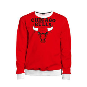 Детский свитшот 3D с принтом Chicago Bulls в Кировске, 100% полиэстер | свободная посадка, прямой крой, мягкая тканевая резинка на рукавах и понизу свитшота | bulls | chicago | chicago bulls | nba | баскетбол | буллз | нба | чикаго буллз