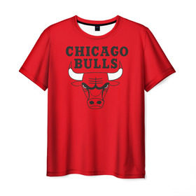 Мужская футболка 3D с принтом Chicago Bulls в Кировске, 100% полиэфир | прямой крой, круглый вырез горловины, длина до линии бедер | bulls | chicago | chicago bulls | nba | баскетбол | буллз | нба | чикаго буллз