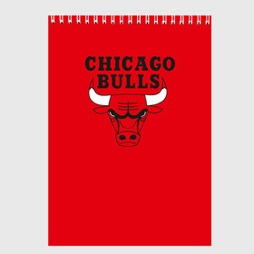Скетчбук с принтом Chicago Bulls в Кировске, 100% бумага
 | 48 листов, плотность листов — 100 г/м2, плотность картонной обложки — 250 г/м2. Листы скреплены сверху удобной пружинной спиралью | Тематика изображения на принте: bulls | chicago | chicago bulls | nba | баскетбол | буллз | нба | чикаго буллз
