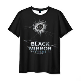 Мужская футболка 3D с принтом Black mirror в Кировске, 100% полиэфир | прямой крой, круглый вырез горловины, длина до линии бедер | 