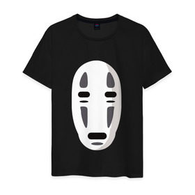 Мужская футболка хлопок с принтом Безликий Бог Каонаси_2 в Кировске, 100% хлопок | прямой крой, круглый вырез горловины, длина до линии бедер, слегка спущенное плечо. | аниме | миядзаки | унесенные призраками