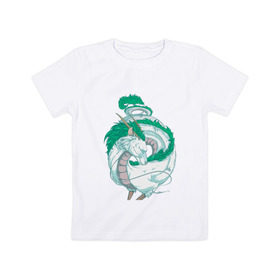 Детская футболка хлопок с принтом Хаку в Кировске, 100% хлопок | круглый вырез горловины, полуприлегающий силуэт, длина до линии бедер | Тематика изображения на принте: аниме | миядзаки | унесенные призраками
