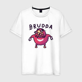 Мужская футболка хлопок с принтом Brudda в Кировске, 100% хлопок | прямой крой, круглый вырез горловины, длина до линии бедер, слегка спущенное плечо. | brudda | knuckles | наклз