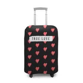 Чехол для чемодана 3D с принтом True Love в Кировске, 86% полиэфир, 14% спандекс | двустороннее нанесение принта, прорези для ручек и колес | 14 февраля | love | valentine | день святого валентина | любовь | сердечки