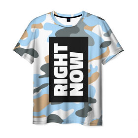 Мужская футболка 3D с принтом Military White Blue в Кировске, 100% полиэфир | прямой крой, круглый вырез горловины, длина до линии бедер | 