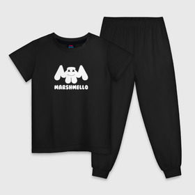 Детская пижама хлопок с принтом Marshmello в Кировске, 100% хлопок |  брюки и футболка прямого кроя, без карманов, на брюках мягкая резинка на поясе и по низу штанин
 | edm | marshmello