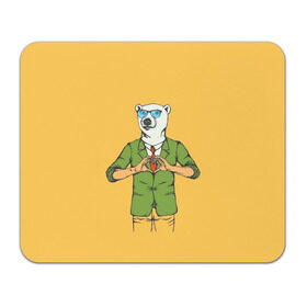 Коврик прямоугольный с принтом Медведь Хипстер Love в Кировске, натуральный каучук | размер 230 х 185 мм; запечатка лицевой стороны | Тематика изображения на принте: hipster | love | story | животные | любовь | медведь | хипстер | человек