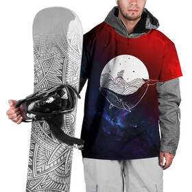 Накидка на куртку 3D с принтом Кит в Кировске, 100% полиэстер |  | space | star | животные | звезды | космос | море | штурвал