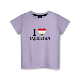 Детская футболка хлопок с принтом Я люблю Таджикистан в Кировске, 100% хлопок | круглый вырез горловины, полуприлегающий силуэт, длина до линии бедер | tajik | tajikisan | tj | tjk | таджик | таджики | таджикистан | точикон