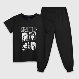 Детская пижама хлопок с принтом Группа Led Zeppelin в Кировске, 100% хлопок |  брюки и футболка прямого кроя, без карманов, на брюках мягкая резинка на поясе и по низу штанин
 | led | led zeppelin | блюз | группа | джимми пейдж | джон генри бонэм | джон пол джонс | лед зепелен | лед зеппелин | метал | роберт плант | рок | тяжелый | фолк | хард | хардрок | хеви | хевиметал
