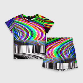 Детский костюм с шортами 3D с принтом Psyhodelic style в Кировске,  |  | abstraction | color | optical | pattern | tie dye | абстракция | краска | краски | линии | оптический | паттерн | полосы | психоделика | узор