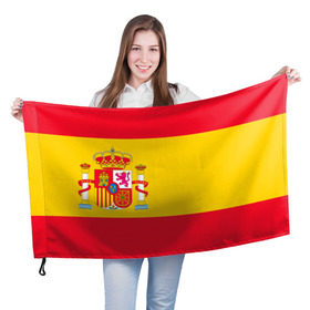 Флаг 3D с принтом Флаг сборной Испании в Кировске, 100% полиэстер | плотность ткани — 95 г/м2, размер — 67 х 109 см. Принт наносится с одной стороны | испания | флаг испании