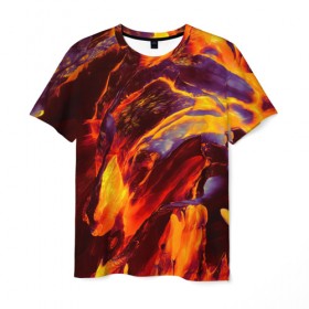 Мужская футболка 3D с принтом Fire в Кировске, 100% полиэфир | прямой крой, круглый вырез горловины, длина до линии бедер | abstract | color | colourful | абстракция | жара | лето | огонь | пламя | цвет | цветастый | цветной