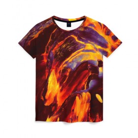 Женская футболка 3D с принтом Fire в Кировске, 100% полиэфир ( синтетическое хлопкоподобное полотно) | прямой крой, круглый вырез горловины, длина до линии бедер | abstract | color | colourful | абстракция | жара | лето | огонь | пламя | цвет | цветастый | цветной