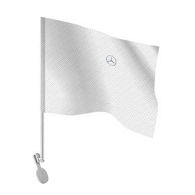 Флаг для автомобиля с принтом MERCEDES BENZ CARBON в Кировске, 100% полиэстер | Размер: 30*21 см | amg | mercedes | марка | машины | мерседес