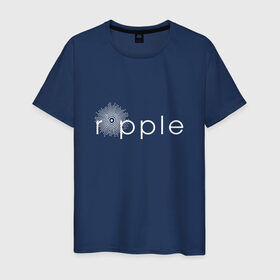 Мужская футболка хлопок с принтом Ripple в Кировске, 100% хлопок | прямой крой, круглый вырез горловины, длина до линии бедер, слегка спущенное плечо. | coin | ripple | биткоин | криптовалюта | рипл