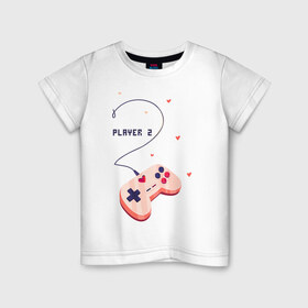Детская футболка хлопок с принтом Perfect team в Кировске, 100% хлопок | круглый вырез горловины, полуприлегающий силуэт, длина до линии бедер | 14 февраля | game | gamepad | love | player | игра | любовь