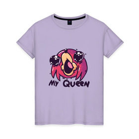 Женская футболка хлопок с принтом My Queen в Кировске, 100% хлопок | прямой крой, круглый вырез горловины, длина до линии бедер, слегка спущенное плечо | brudda | knuckles | queen | королева | наклз
