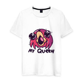Мужская футболка хлопок с принтом My Queen в Кировске, 100% хлопок | прямой крой, круглый вырез горловины, длина до линии бедер, слегка спущенное плечо. | brudda | knuckles | queen | королева | наклз