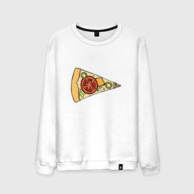 Мужской свитшот хлопок с принтом Кусочек пиццы в Кировске, 100% хлопок |  | 14 февраля | love | pizza | valentine | любовь