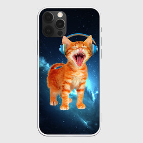 Чехол для iPhone 12 Pro Max с принтом Котёнок в наушниках в Кировске, Силикон |  | кот | кошка | музыка