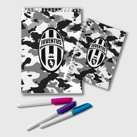 Блокнот с принтом FC Juventus Camouflage в Кировске, 100% бумага | 48 листов, плотность листов — 60 г/м2, плотность картонной обложки — 250 г/м2. Листы скреплены удобной пружинной спиралью. Цвет линий — светло-серый
 | Тематика изображения на принте: football | italia | juve | juventus | logo | sport | арт | италия | лига | лого | спорт | текстура | фк | футбол | футбольный клуб | эмблема | ювентус