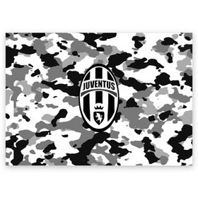 Поздравительная открытка с принтом FC Juventus Camouflage в Кировске, 100% бумага | плотность бумаги 280 г/м2, матовая, на обратной стороне линовка и место для марки
 | Тематика изображения на принте: football | italia | juve | juventus | logo | sport | арт | италия | лига | лого | спорт | текстура | фк | футбол | футбольный клуб | эмблема | ювентус