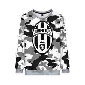 Женский свитшот 3D с принтом FC Juventus Camouflage в Кировске, 100% полиэстер с мягким внутренним слоем | круглый вырез горловины, мягкая резинка на манжетах и поясе, свободная посадка по фигуре | Тематика изображения на принте: football | italia | juve | juventus | logo | sport | арт | италия | лига | лого | спорт | текстура | фк | футбол | футбольный клуб | эмблема | ювентус